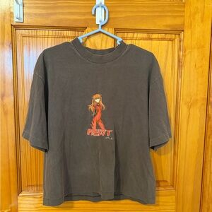 Brown Graphic T-Shirt with Anime Design